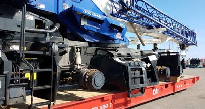 Export Logistics & Shipping, Inc. in house crane crew  inspects Tadano GR1000XL-5 crane